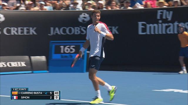 Carreno Busta wins set with ridiculous tweener lob Carreno Busta wins set with ridiculous tweener lob