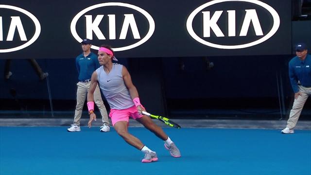 Sensational Nadal passing shot in tie-break Sensational Nadal passing shot in tie-break