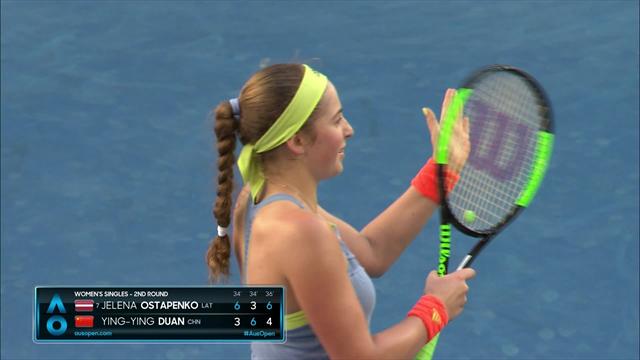 Ostapenko passe au forceps : les temps forts de sa victoire face à Duan Ostapenko passe au forceps : les temps forts de sa victoire face à Duan