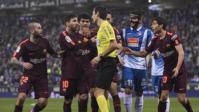 Rigore sbagliato da Messi, si rivede Rafinha e il Barcellona perde il derby: 1-0 Espanyol