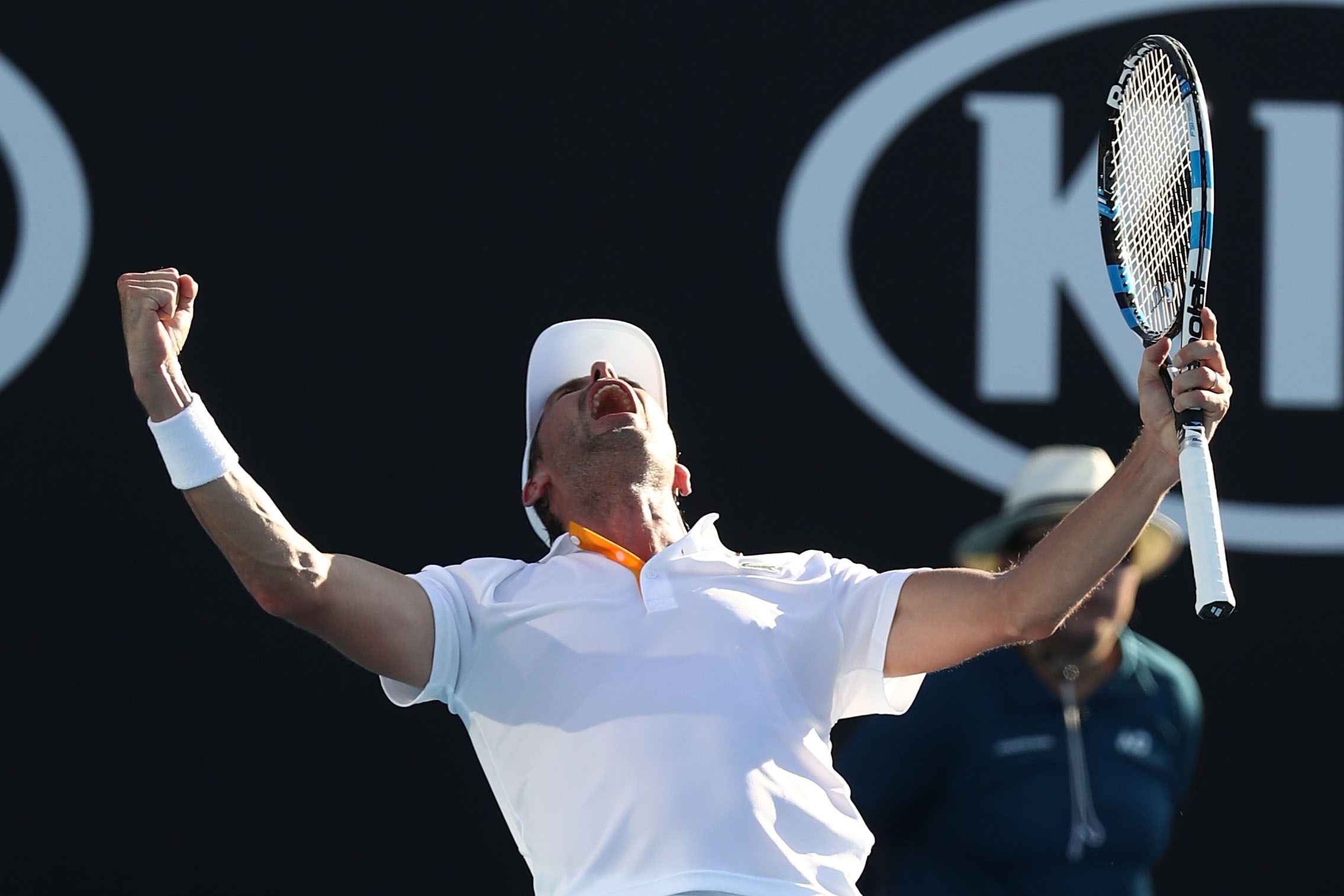 Julien Benneteau après sa victoire sur David Goffin au 2e tour de l'Open d'Australie 2018