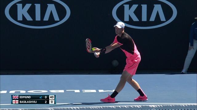 Highlights: Edmund outlasts Basilashvili in sweltering conditions Highlights: Edmund outlasts Basilashvili in sweltering conditions