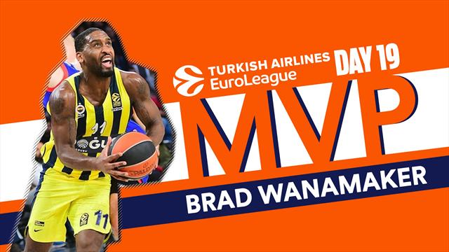 Brad Wanamaker MVP della 19a giornata di Eurolega: è il primo Mvp del Fener in stagione Brad Wanamaker MVP della 19a giornata di Eurolega: è il primo Mvp del Fener in stagione