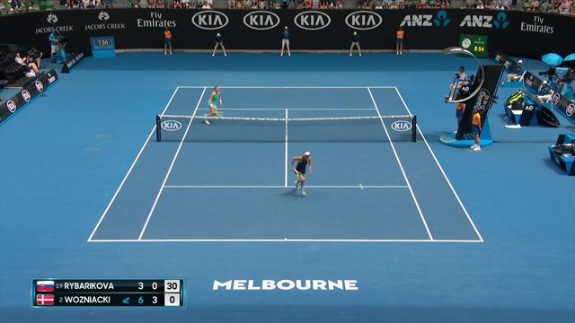 Sur ce point Wozniacki et Rybarikova ont joué au chat et à la souris