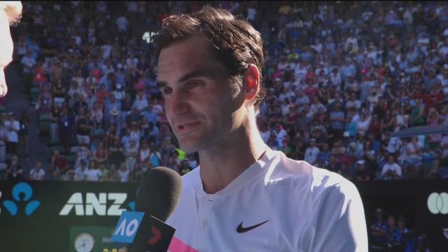 Federer's on-court interview in Melbourne Federer's on-court interview in Melbourne