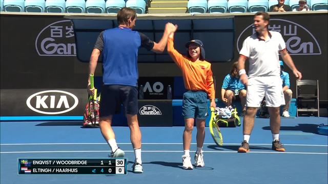 Ballkid gets into doubles match, crunches some serious volleys Ballkid gets into doubles match, crunches some serious volleys