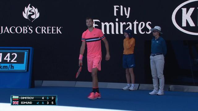 Dimitrov gives up break with feeble double fault Dimitrov gives up break with feeble double fault