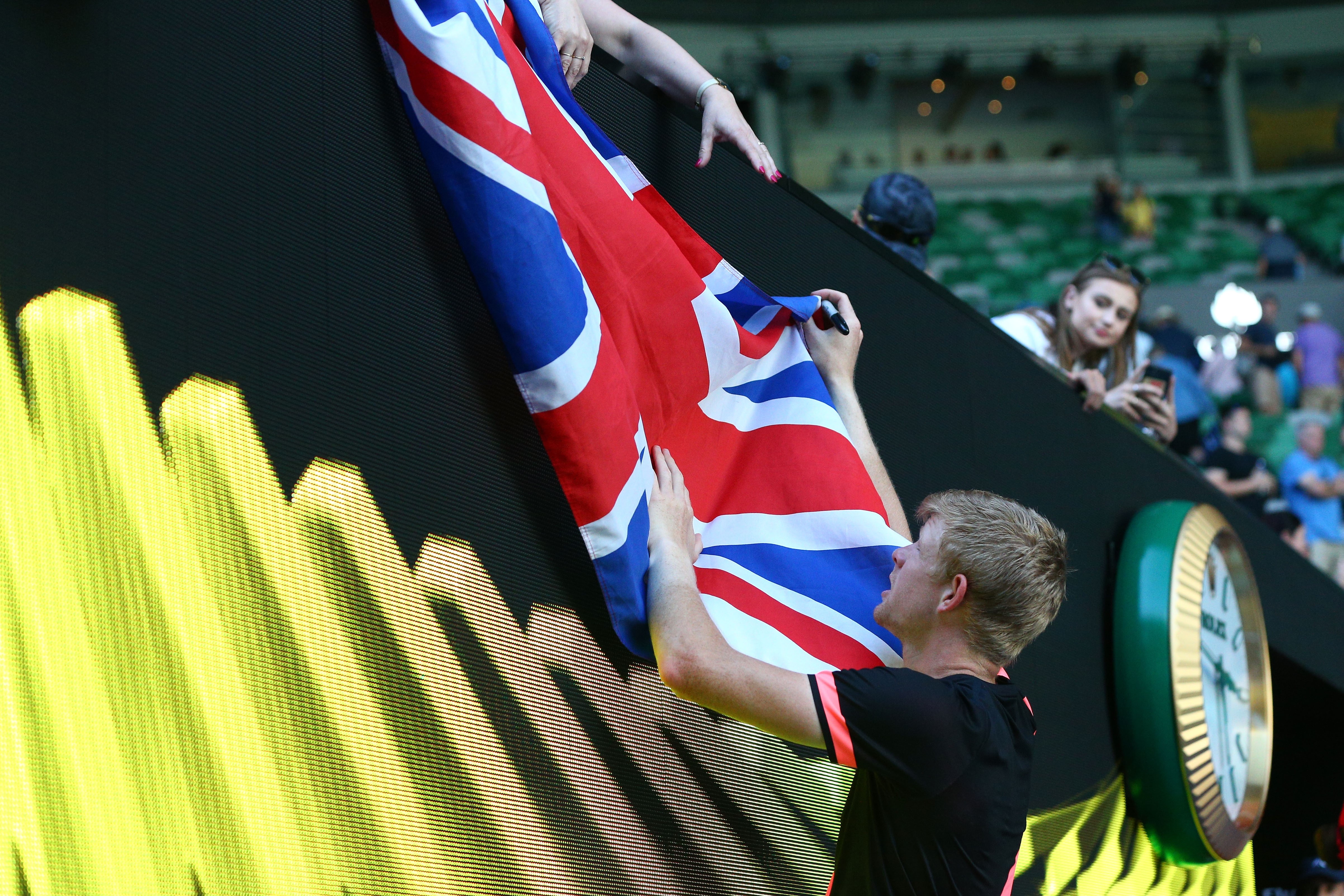 Kyle Edmund lors de l'Open d'Australie 2018