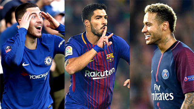 Hazard, Suarez, Neymar… Votez pour le meilleur joueur d’Europe du mois de janvier