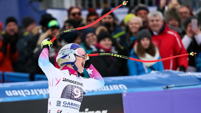Lindsey Vonn festeggia l'80esima vittoria in Coppa del Mondo: seconda una grande Goggia
