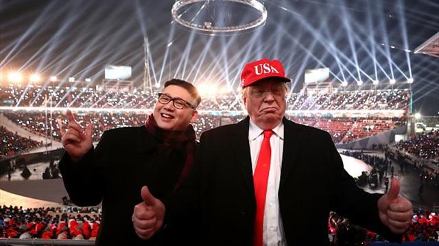 Двойники Трампа и Ким Чен Ына появились на открытии ОИ, но их выпроводили со стадиона