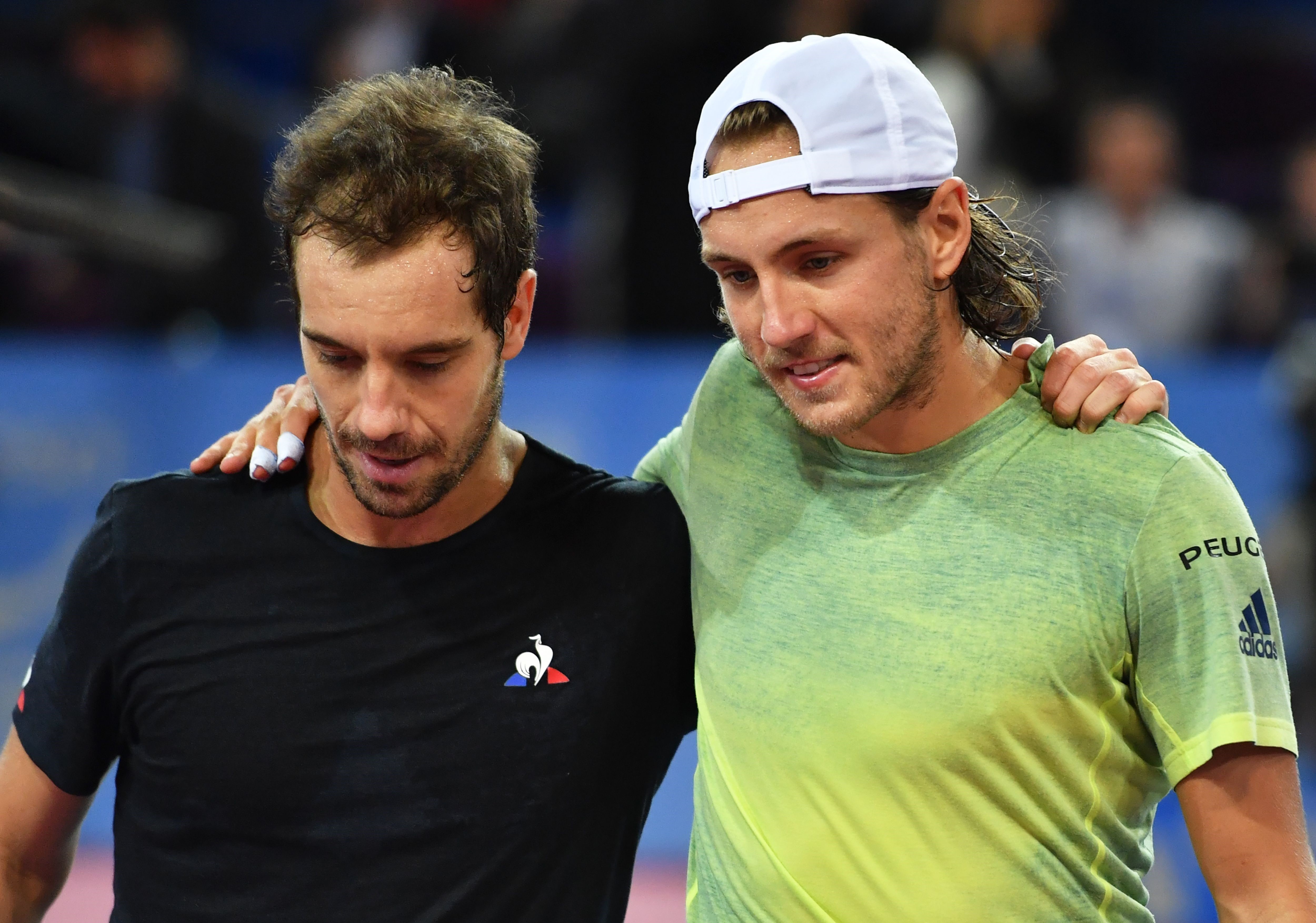 Richard Gasquet félicite Lucas Pouille pour son titre à l'ATP de Montpellier 2018