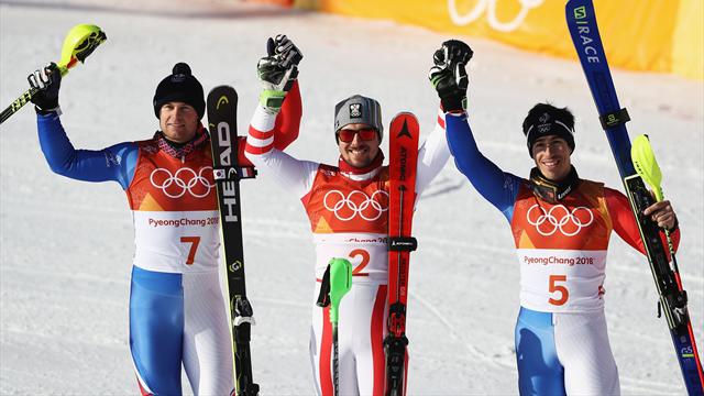 Deux Bleus sur le podium derrière Hirscher, ce combiné était grandiose