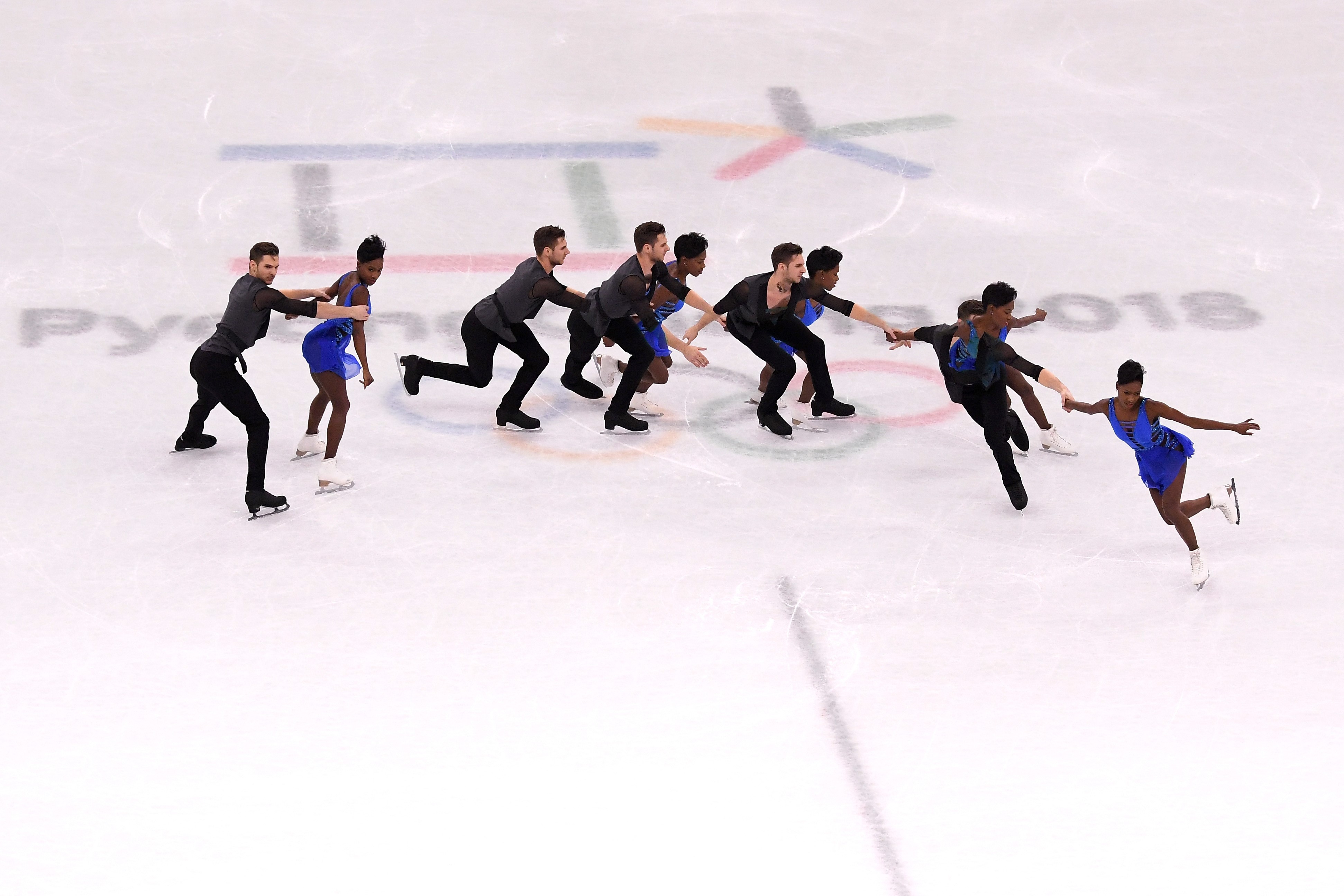 Vanessa James et Morgan Cipres lors des JO de Pyeongchang