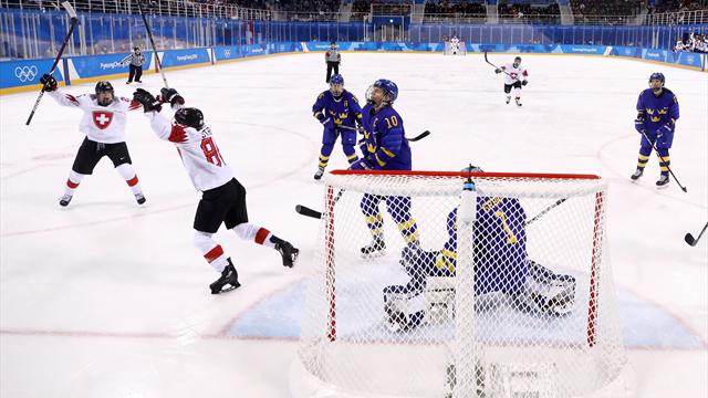 Damkronorna föll mot Schweiz - kan ställas mot Finland