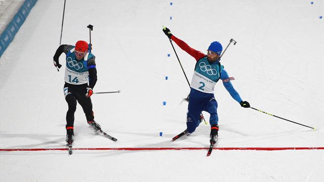 Fourcade vince l'Oro in volata: prima si dispera, poi esulta dopo il fotofinish Fourcade vince l'Oro in volata: prima si dispera, poi esulta dopo il fotofinish