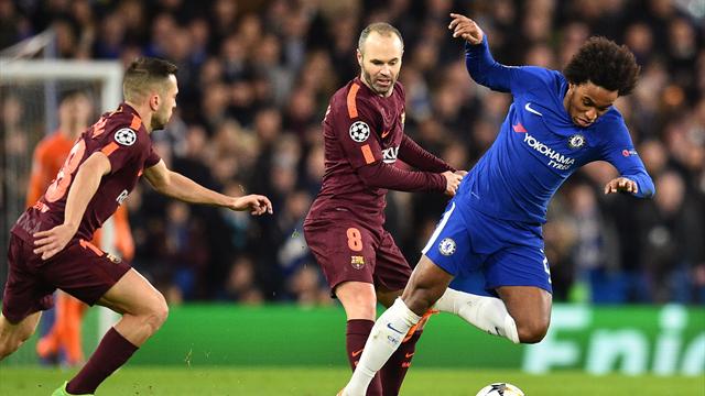 Deux poteaux en sept minutes : Willian avait déjà fait trembler le Barça en première période