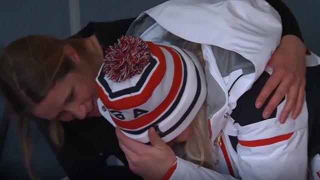 Le lacrime di Lindsey Vonn dopo la discesa: la statunitensa è solo terza Le lacrime di Lindsey Vonn dopo la discesa: la statunitensa è solo terza
