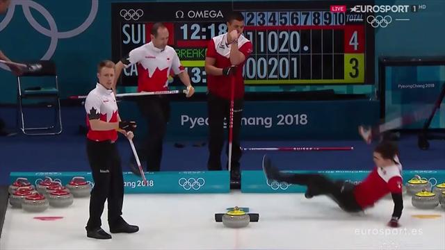 El absurdo tropiezo y la dura caída en las semifinales del Suiza-Canadá