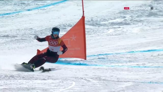 El susto del día lo protagoniza una ardilla en el paralelo de snowboard