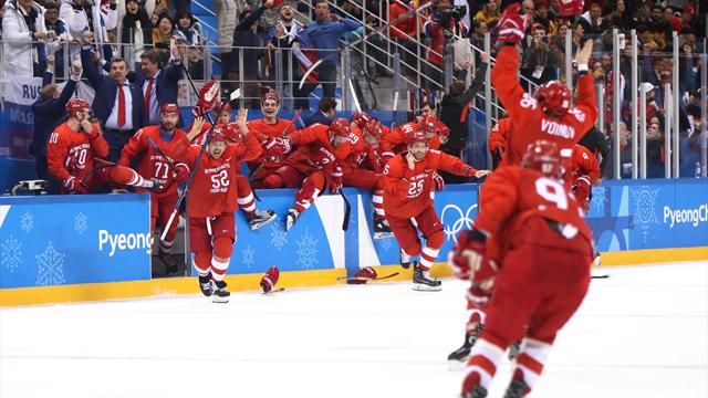 Dramatik buz hokeyi finalinde zafer Olimpik Rus Sporcular Takımı'nın