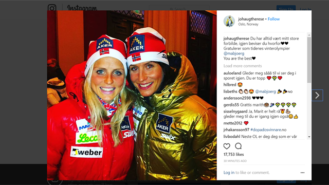 Se Johaugs rørende hilsen til Bjørgen