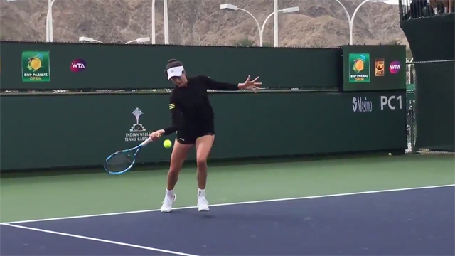 Así entrena Garbiñe Muguruza antes de su debut en Indian Wells Así entrena Garbiñe Muguruza antes de su debut en Indian Wells