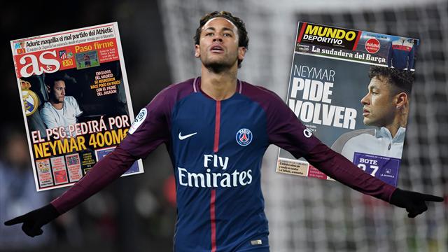 "Il veut revenir au Barça", "le PSG réclame 400 millions"... L'Espagne relance la saga Neymar