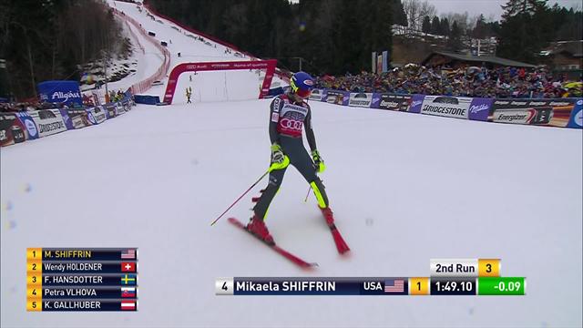 Shiffrin retains World Cup slalom crown with win in Ofterschwang Shiffrin retains World Cup slalom crown with win in Ofterschwang