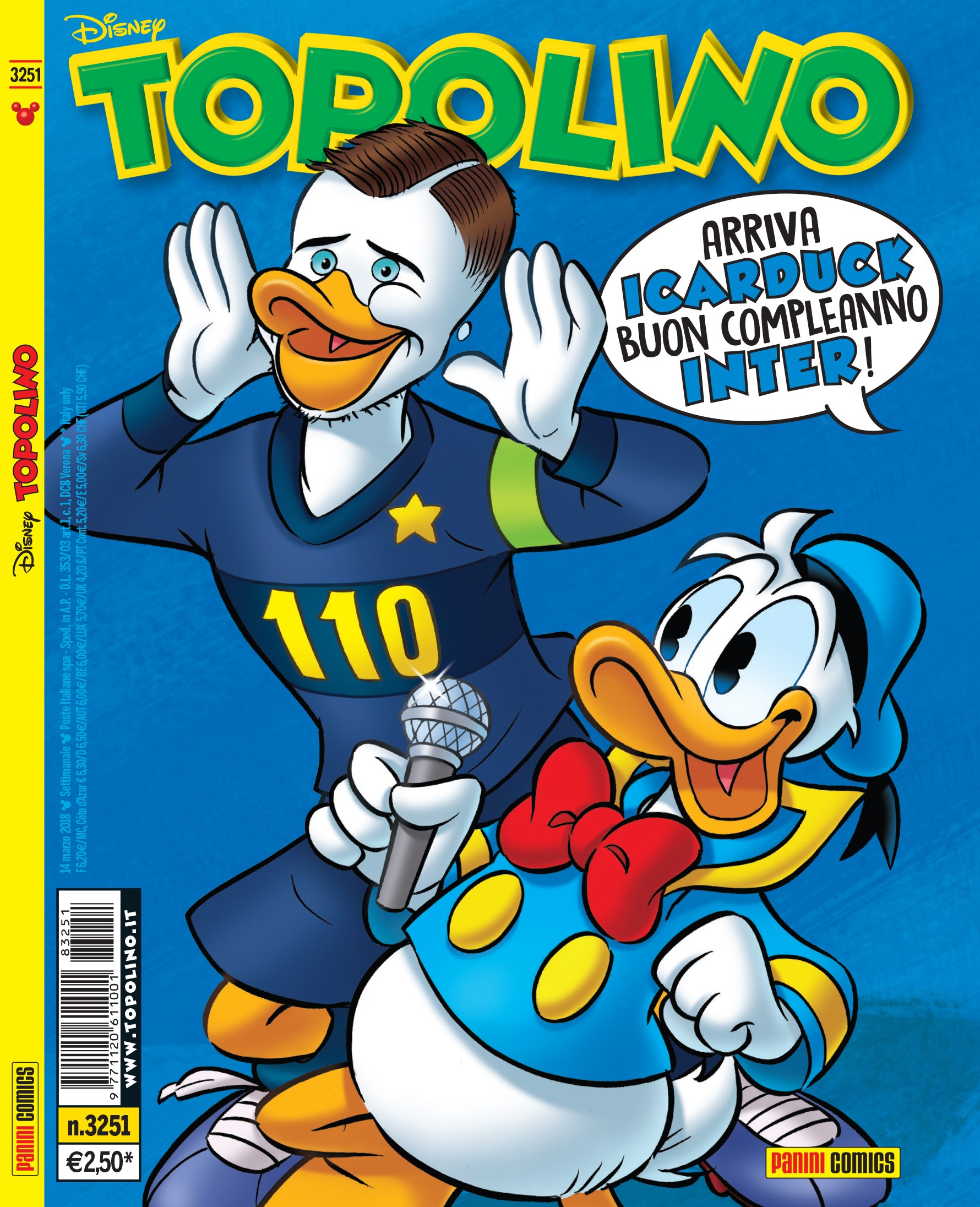 Topolino festeggia i 110 anni dell'Inter: Icardi diventa Icarduck