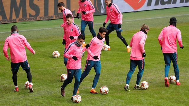 El Atlético se entrena en Moscú a dos grados bajo cero El Atlético se entrena en Moscú a dos grados bajo cero