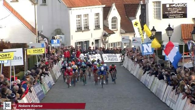 Sprint auf Kopfsteinpflaster: Das Finale beim Klassiker Nokere Koerse Sprint auf Kopfsteinpflaster: Das Finale beim Klassiker Nokere Koerse