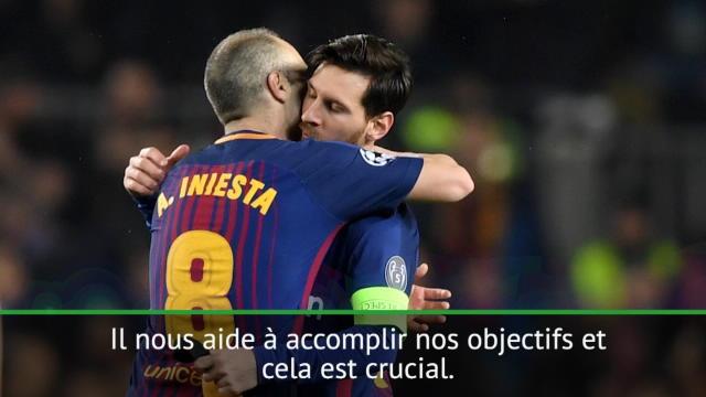 Iniesta : "Nous sommes bénis d'avoir Messi" Iniesta : "Nous sommes bénis d'avoir Messi"