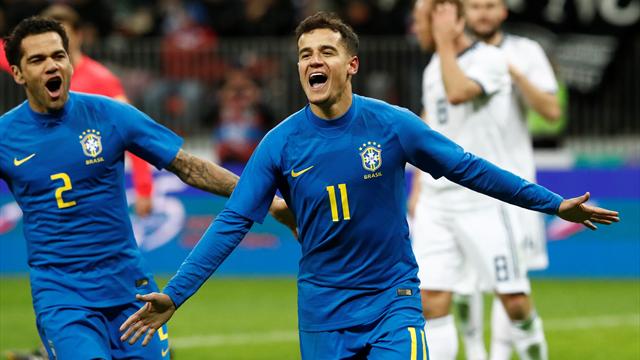Brazil, missing Neymar, brush FIFA World Cup hosts Russian Federation aside Brazil, missing Neymar, brush FIFA World Cup hosts Russian Federation aside