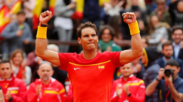 Record-setter Nadal roars back as Spain draw level against Germany