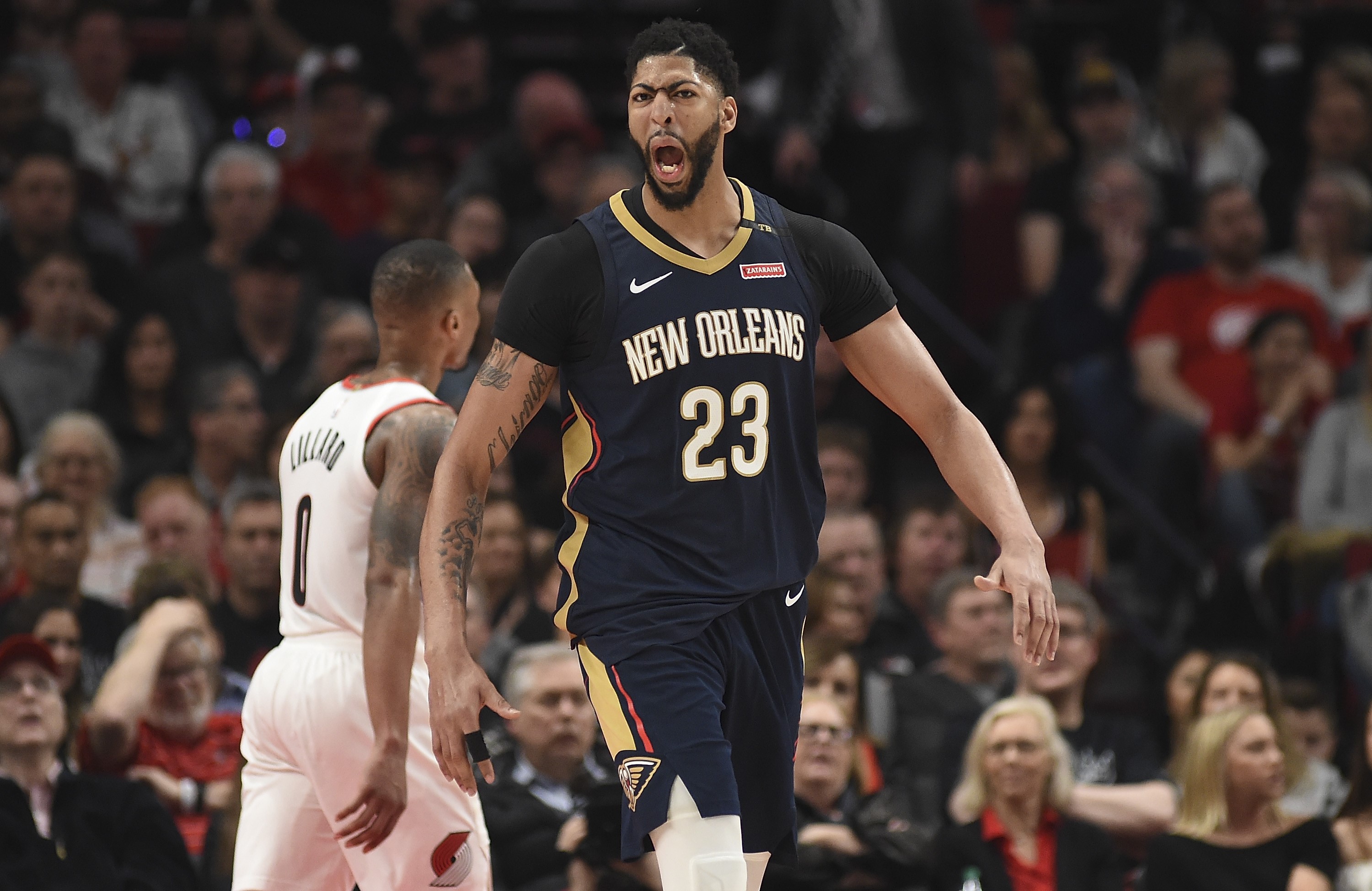 Anthony Davis (New Orleans Pelicans) contre les Portland Trail Blazers