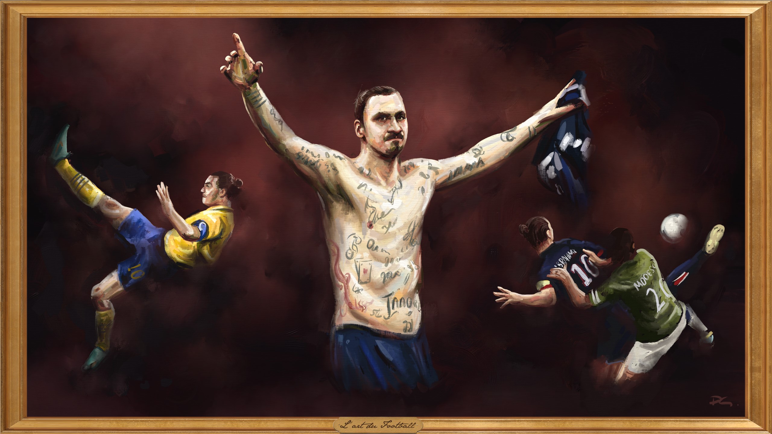 Ibrahimovic: la Gioconda del PSG, illustrazione di Phil Galloway