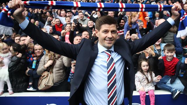 Présenté à Ibrox Park, Gerrard a déjà conquis le coeur des fans des Rangers