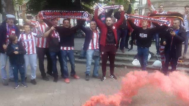 Así rugen los hinchas del Atleti en Lyon antes de la final de la Europa League frente al Marsella Así rugen los hinchas del Atleti en Lyon antes de la final de la Europa League frente al Marsella