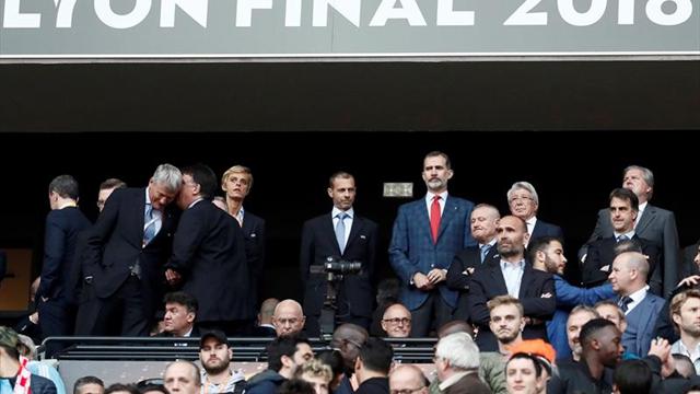 El Rey Felipe VI preside la final entre el Atlético y el Marsella