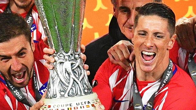 La imagen soñada: Torres levantó (con Gabi) su primer trofeo con el Atlético de Madrid