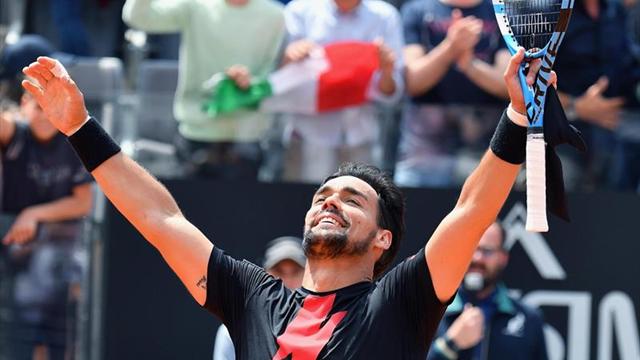 Fognini llega a cuartos por primera vez en Roma y espera a Nadal o Shapovalov