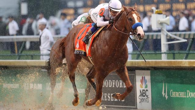 Justify gewinnt die Schlammschlacht von Churchill Downs