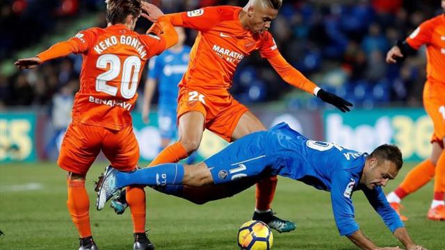 El Málaga, adiós a Primera contra un Getafe que espera conservar octava plaza
