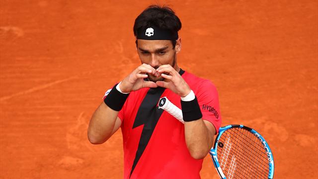 En plein match, Fognini adresse un coeur au public