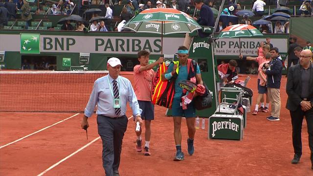 Höjdpunkter: Nadal-Schwartzman avbruten pga regn Höjdpunkter: Nadal-Schwartzman avbruten pga regn