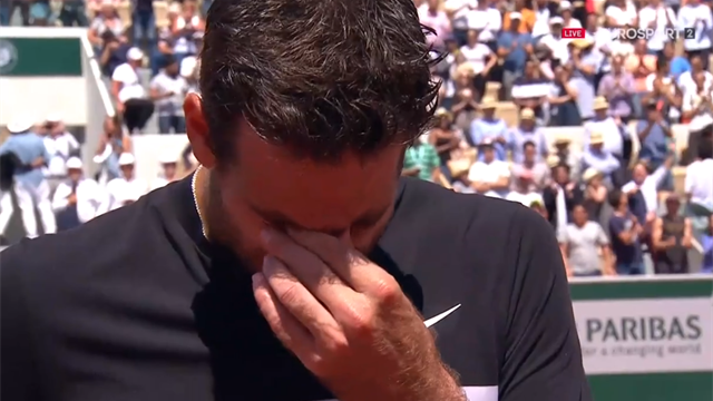 Après sa victoire contre Cilic, Del Potro a fondu en larmes
