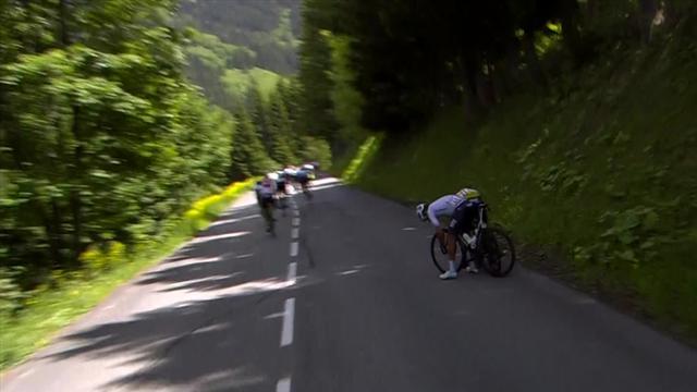 Geraint Thomas suffers flat tyre in Critérium du Dauphiné Geraint Thomas suffers flat tyre in Critérium du Dauphiné