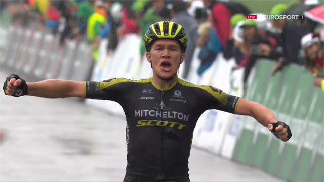 Juul Jensen verrast peloton met prachtige solo in Ronde van Zwitserland