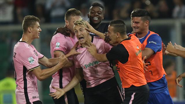 Al Palermo la finale di andata per la conquista della Serie A: 2-1 al Frosinone con super La Gumina